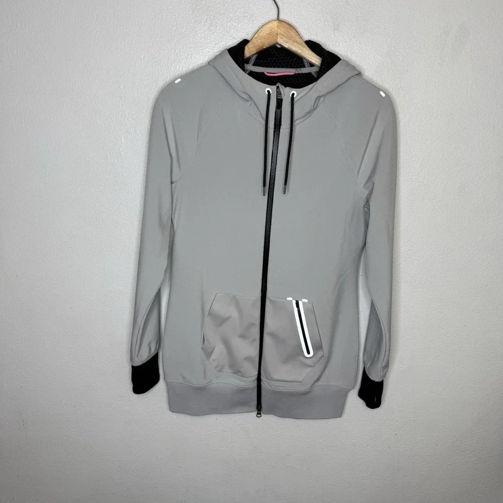 Nike All Time Sphere Hoodie‎ Jacket Gray Thumb Holes Women's Medium